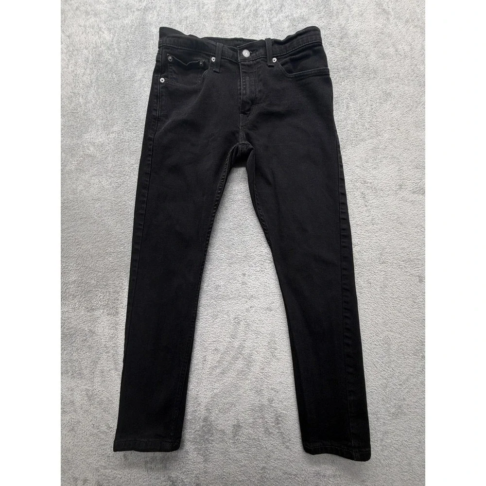 Levis 512 Jeans Mens Measured 30x27 Black Slim Taper Stretch‎ Mid Rise Casual